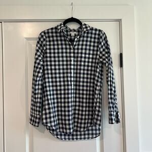 J Crew Women's Longsleeve Gingham Flannel Button‎ Down Size XS